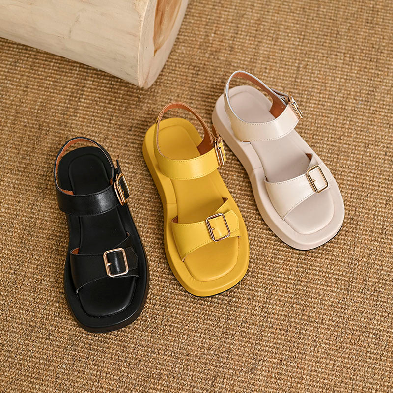 Women's Summer New Hanging Buckle Flat Platform Sandals