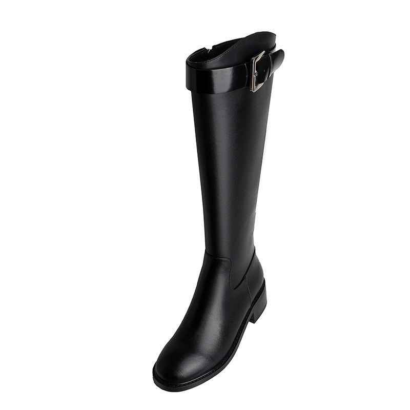 Women's Straight Boots But Small Knee Boots In Leather