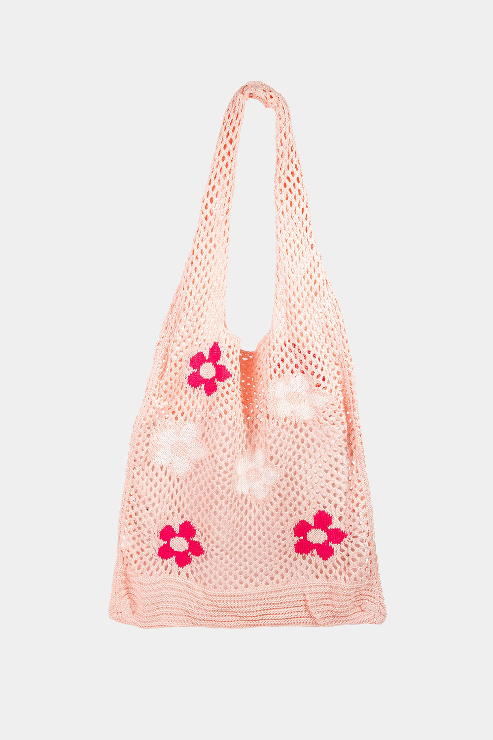 Bolso tote de punto con estampado de flores de fama