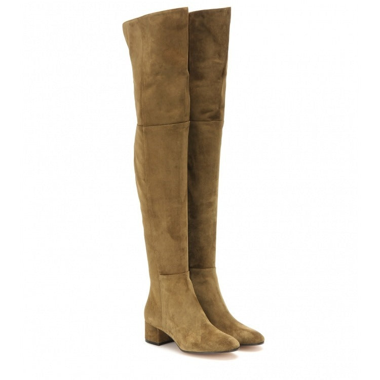 Flat Boots Over The Knee Boots Gray Women's Boots High Boots