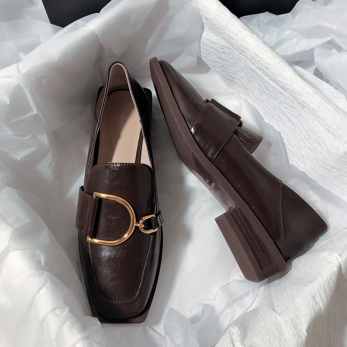 Genuine Leather Lazy Two-wear Flat Loafers