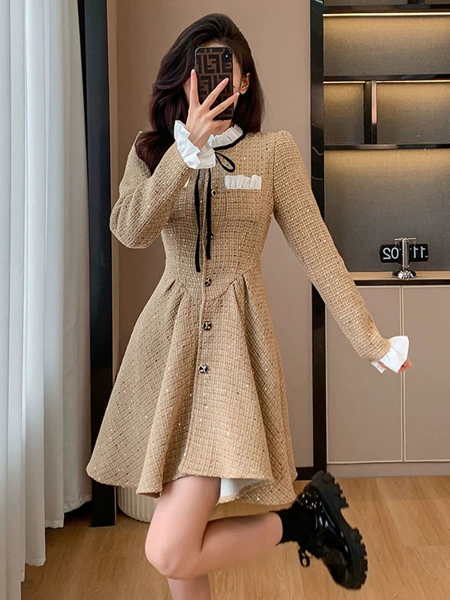 Classic Style Korean Princess Autumn A- line Dress