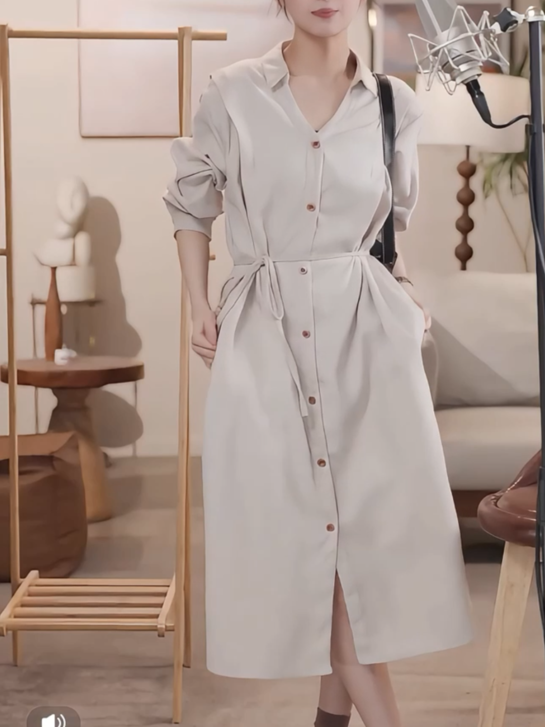 Style super japonais | Robe en coton et lin pour femme, couleur Pure, originale, col en V, manches longues, faux deux pièces, jambes droites