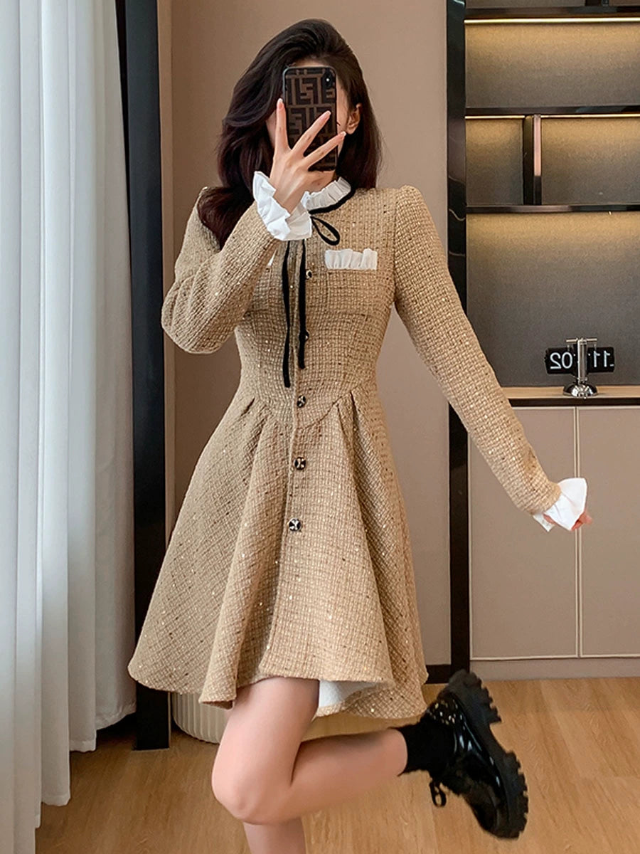 Classic Style Korean Princess Autumn A- line Dress