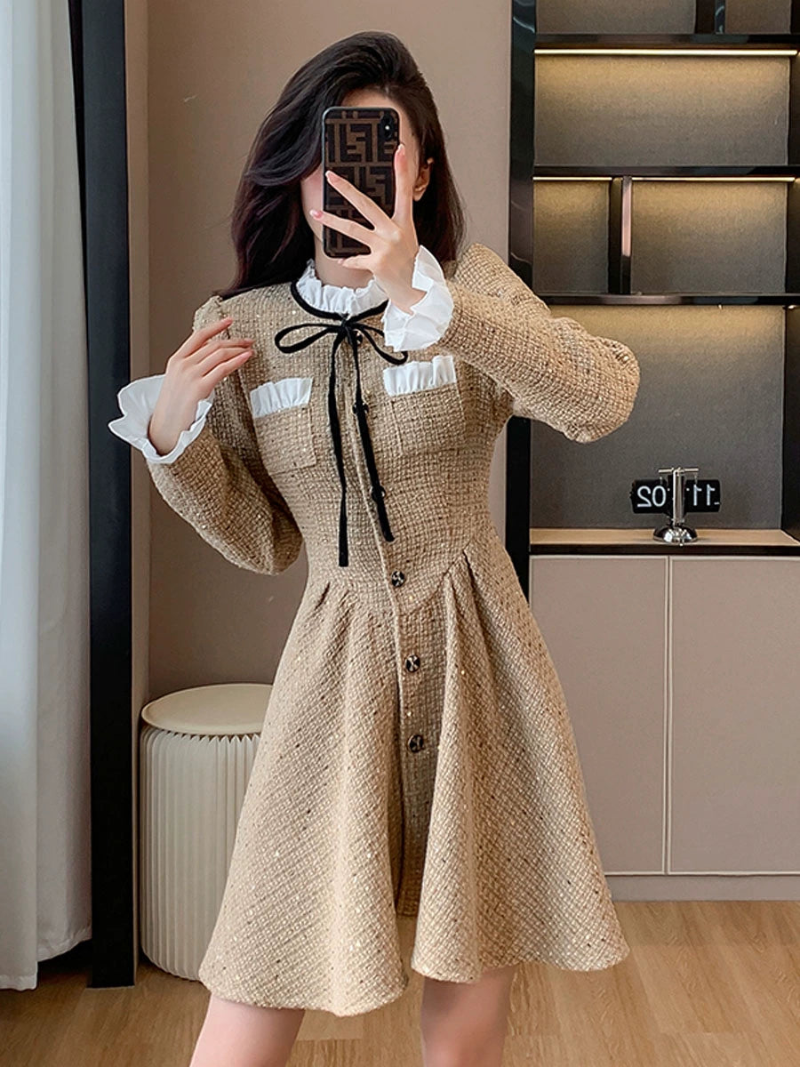 Classic Style Korean Princess Autumn A- line Dress