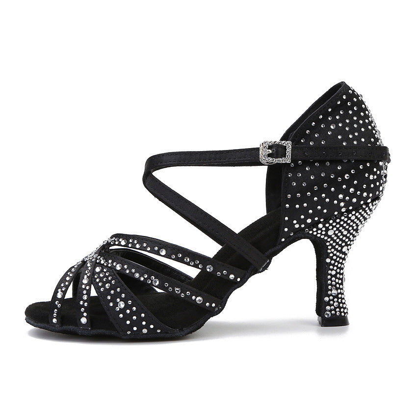 Zapatos de baile negros para espectáculos de baile latino