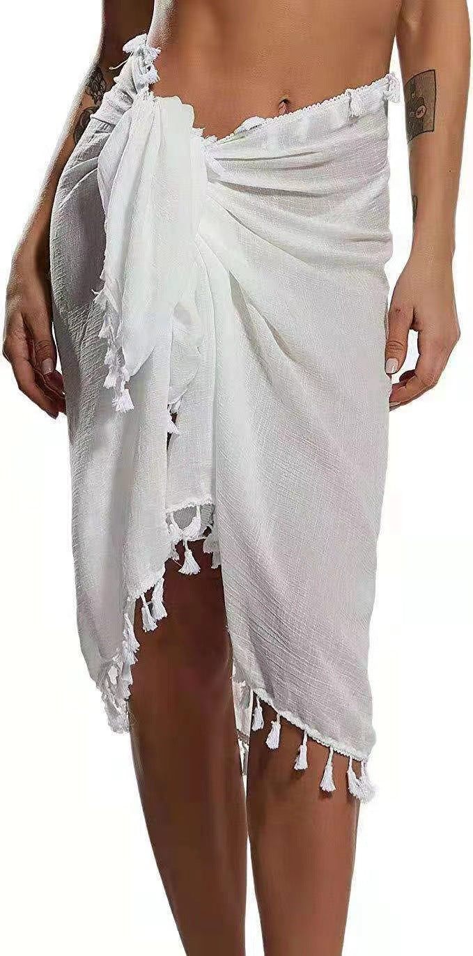 Traje de baño para cubrir la playa, blusa, vestido delgado de playa, delantal de falda para cubrir la gasa