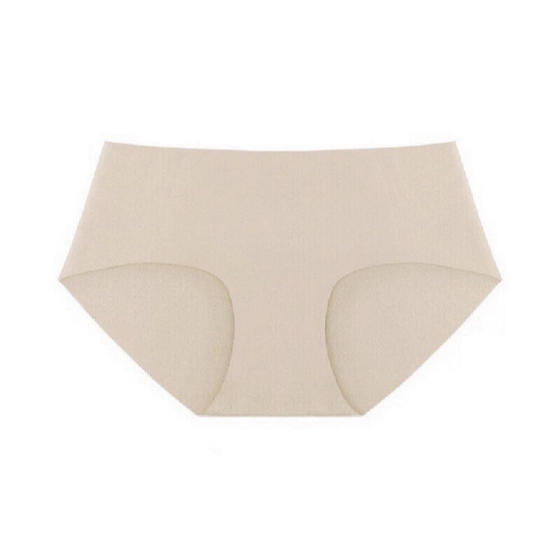 Korean Seamless Underwear Women Mid Length Low Waist Hip Wrapped Simple Nude Feel Comfortable Women Briefs Panties