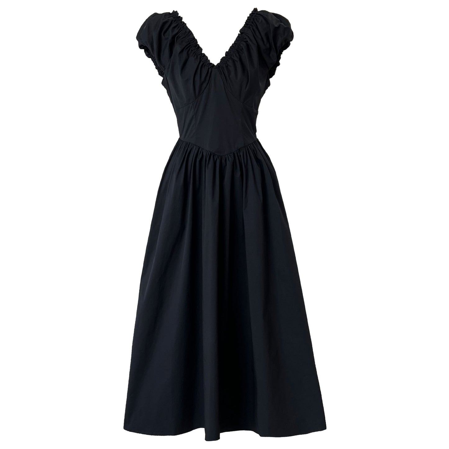 French Fitted Waist Backless V neck Dress Women Elegant High Grade Sleeveless Pleated Dress