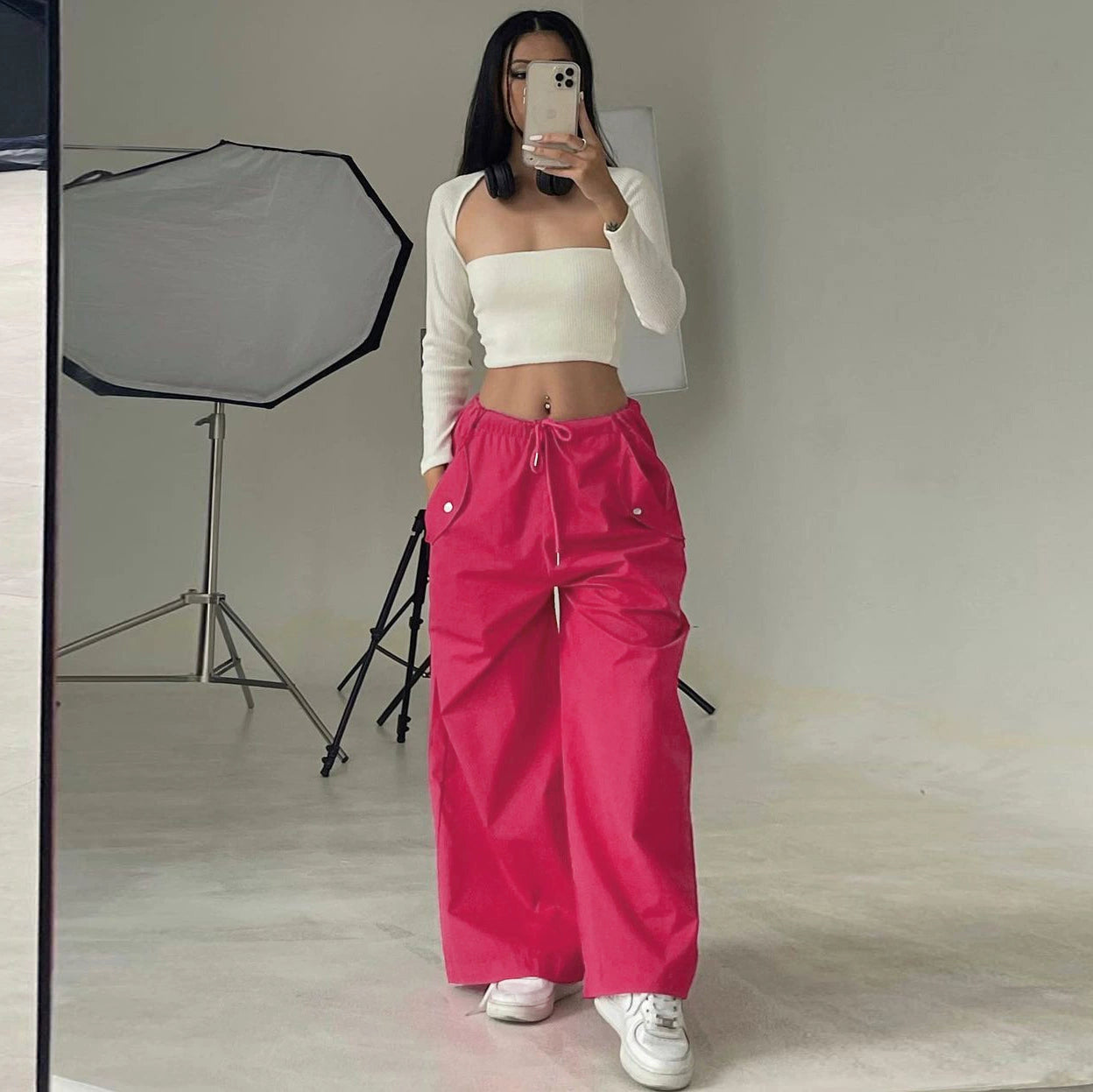 Oversized Women's Wide Leg Casual Pants plus Size Women's Clothing Wide-Leg Casual Pants Women