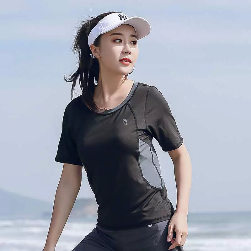 Plus Size Yoga Clothes T-shirt Female Chubby Girl Exercise Workout Clothes 100.00kg Summer Running Suit Quick-Drying plus Sizes Loose Tops