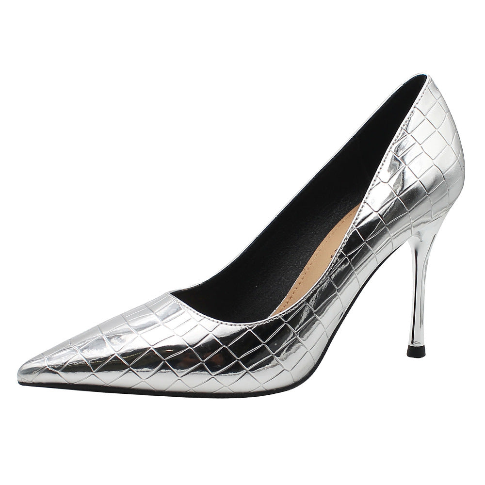 Patent Leather High Heels French Pointed Toe