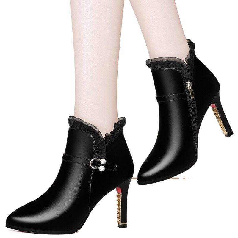 Women's Fashion All-matching High Heel Boots