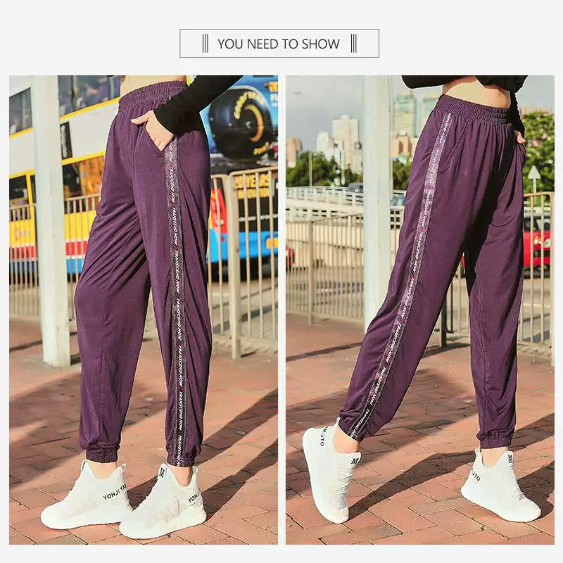 Pantalones de Yoga de talla grande para mujer, ropa holgada para gimnasio, chica regordeta, pantalones de ejercicio de otoño, pantalones para correr por la mañana, 100,00 kg