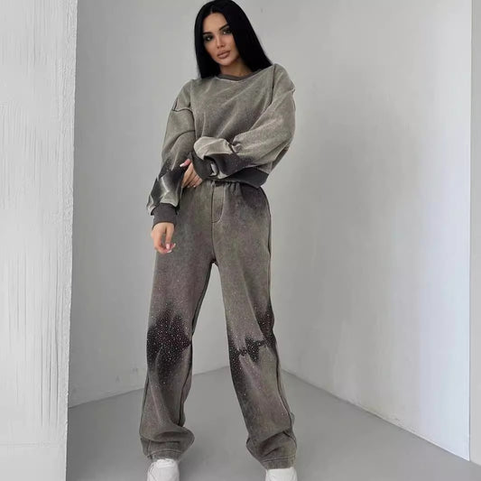 Hot Girl Sweater Trousers Suit Women