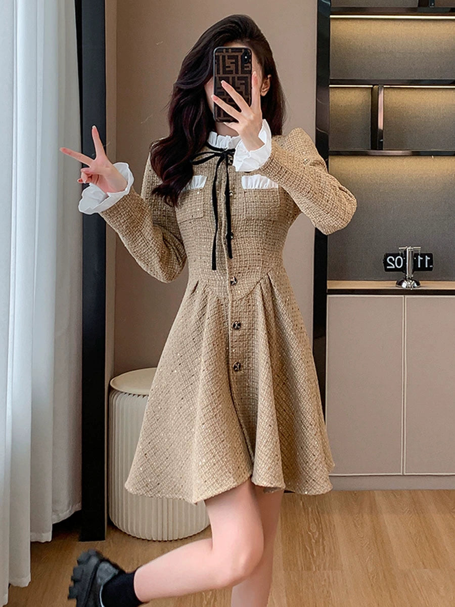 Classic Style Korean Princess Autumn A- line Dress