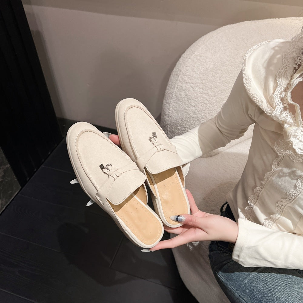 Mocasines de cuero auténtico Zapatillas vacías para mujer