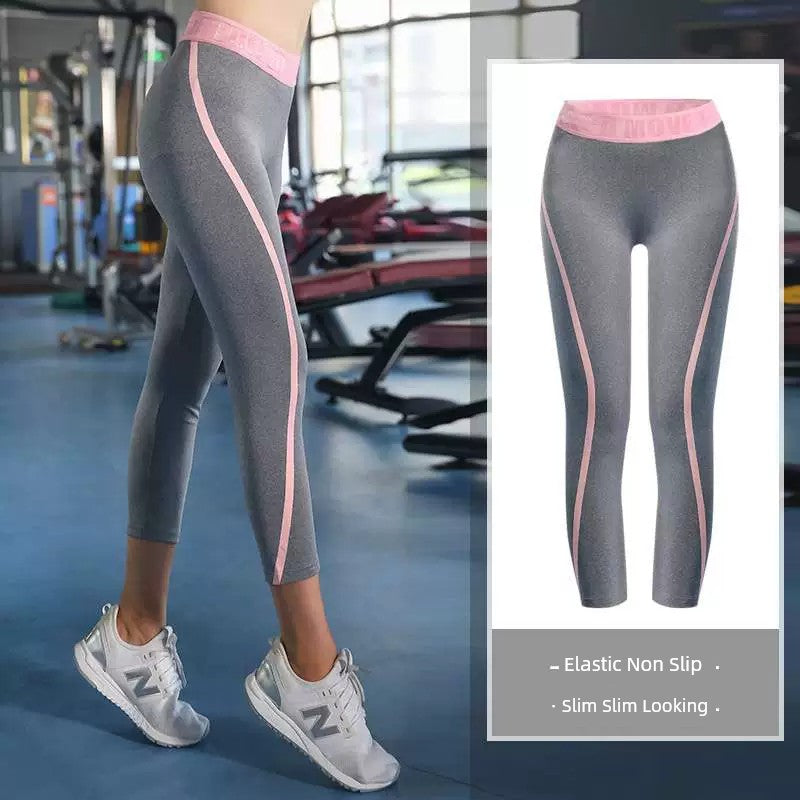 Plus Size Yoga Pants Women's Summer Thin Gym Loose Fat mm 100.00kg Sports Pants Quick-Drying 3/4 Pants Running