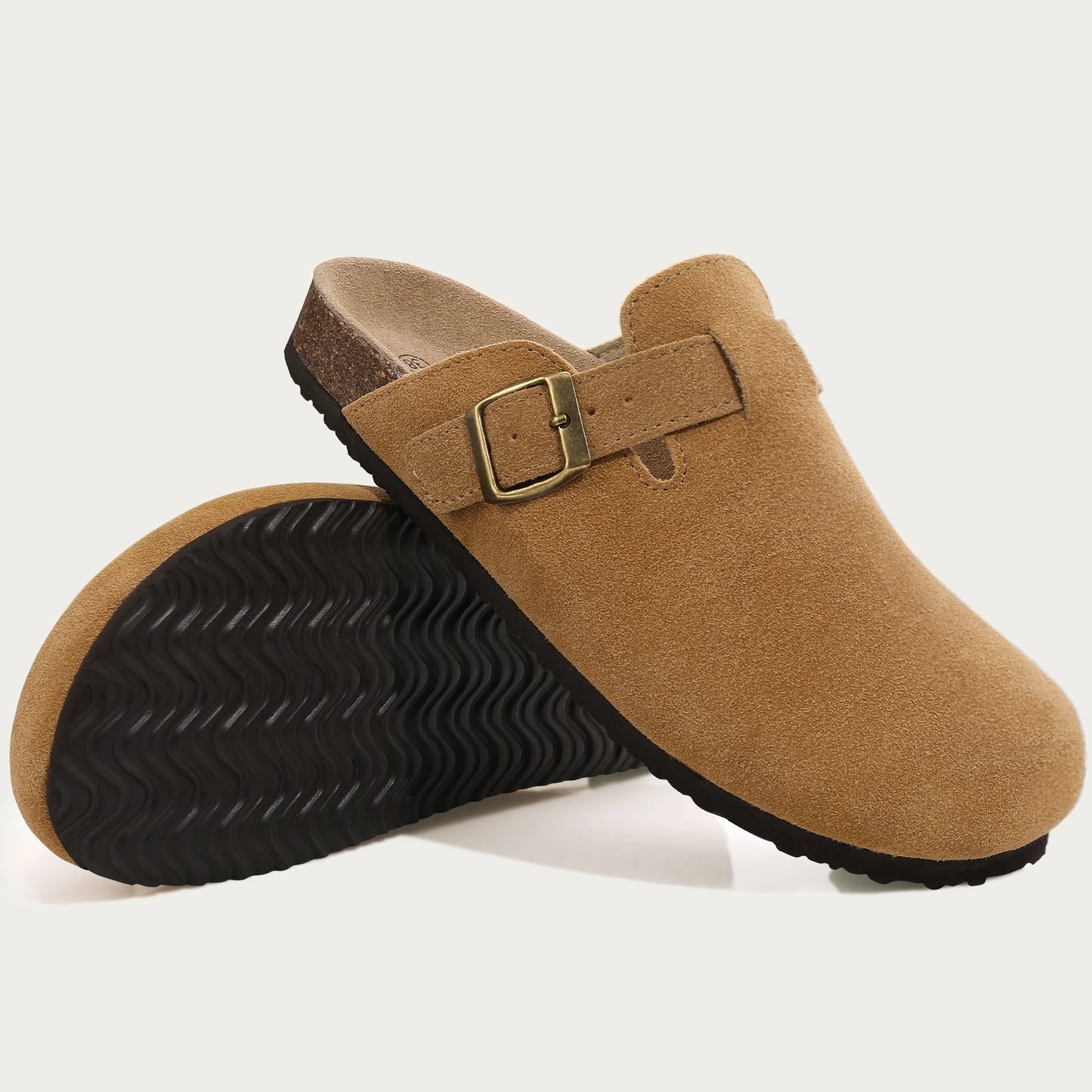 Shevalues-Zapatillas de corcho de cuero para mujer y hombre, sandalias de verano a la moda, zapatos para parejas, sandalias de suela gruesa, zuecos clásicos