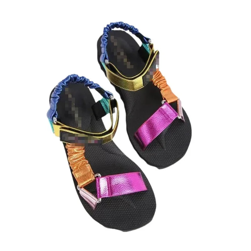 2023 Summer Flat Women's Shoes Hemp Rope Set Foot Beach Sandals Outdoor All-match Casual Slippers Large Size Women Sandals