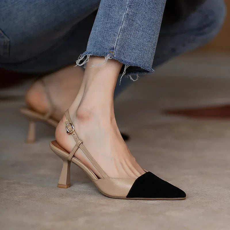 Tacones altos verano 2024 nueva llegada moda hebilla Sandalias De tacón puntiagudo Mujer comodidad simplicidad Stilettos Sandalias De Mujer