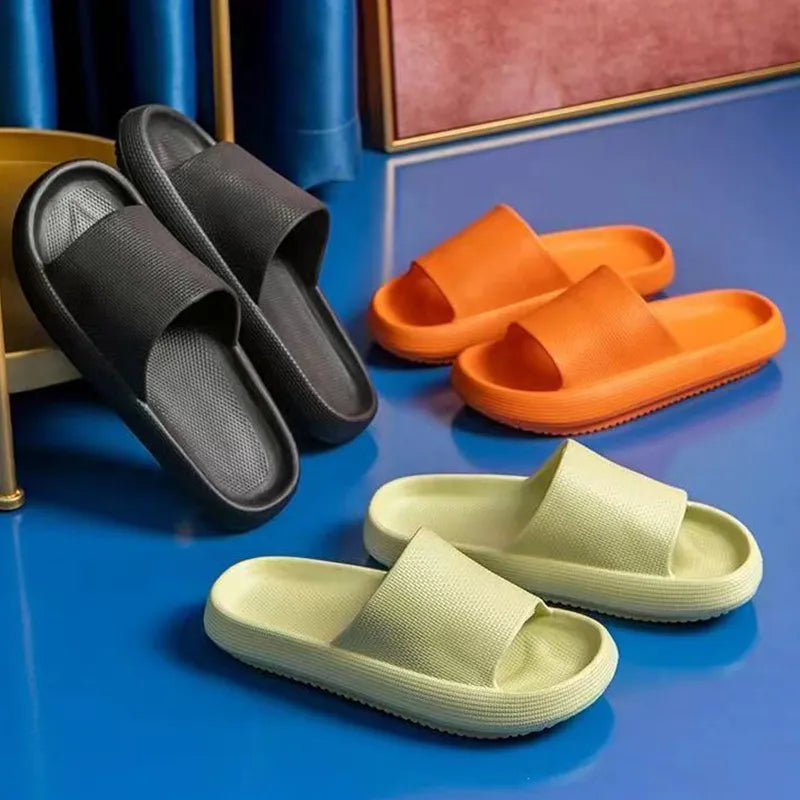 Platform Thick Bathroom Home Slippers Women Cloud Slippers Fashion Soft Sole Eva Indoor Sandals Non-Slip Flip Flop Men Slippers