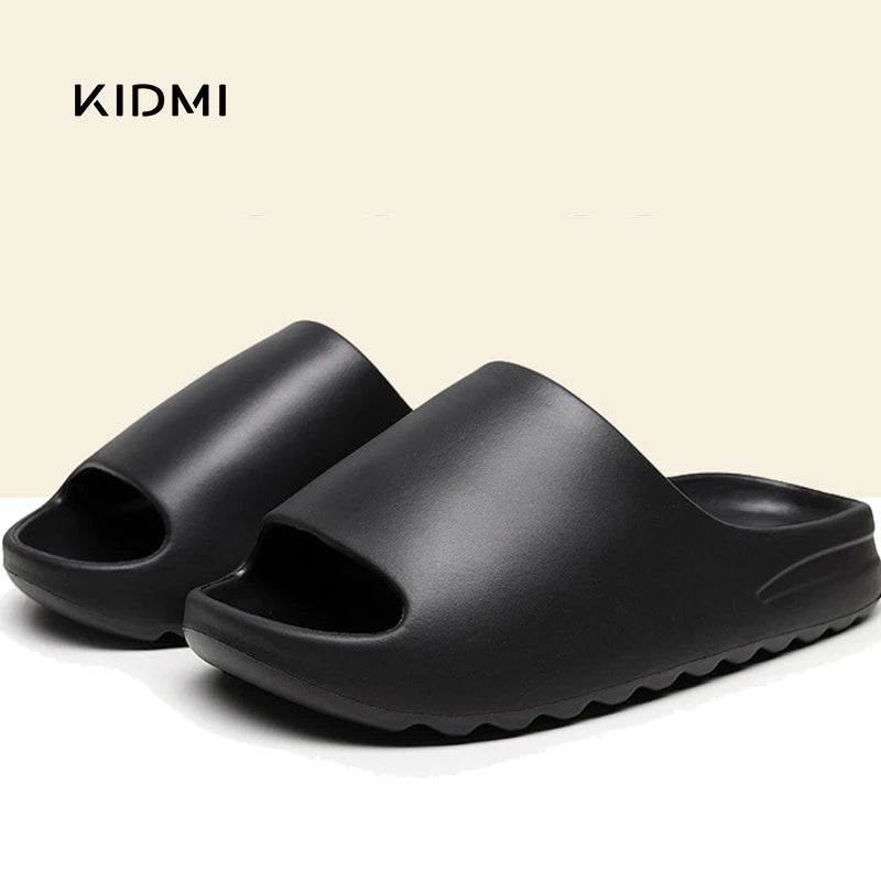 Kidmi Trendy Brand Women Slippers Classic Beach Slippers Summer 2024 Men Casual EVA Flat Slippers Unisex Women Bathroom Shoes