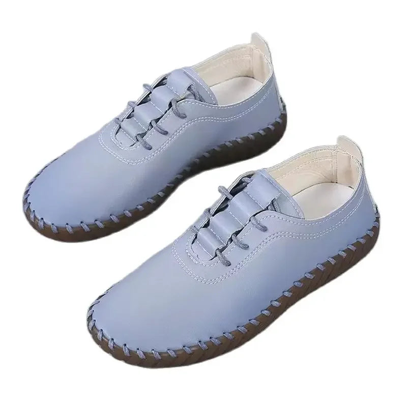 Sneakers Women Shoes Platform Loafers Lace Up Leather Flats 2023 Trend Spring Casual Mom Shoe Mujer Zapatos Chaussure Femme