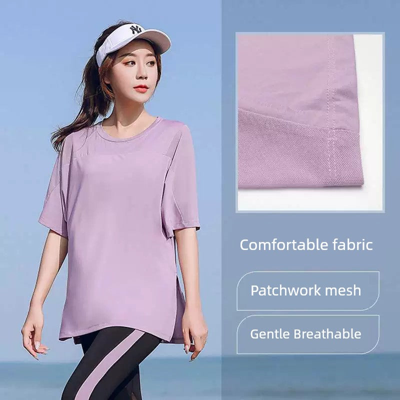 New Arrival plus Size Yoga Wear Women's Summer Loose Gym Sports Suit Fat mm 100.00kg Running Quick-Drying Outfit Suit