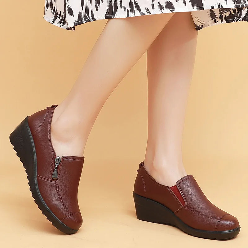 BCEBYL, nuevos zapatos individuales informales con cuña a la moda para primavera y otoño para mujer: aumento, uso, calzado cómodo para mujer