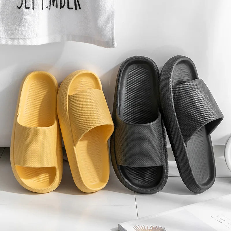 Platform Thick Bathroom Home Slippers Women Cloud Slippers Fashion Soft Sole Eva Indoor Sandals Non-Slip Flip Flop Men Slippers