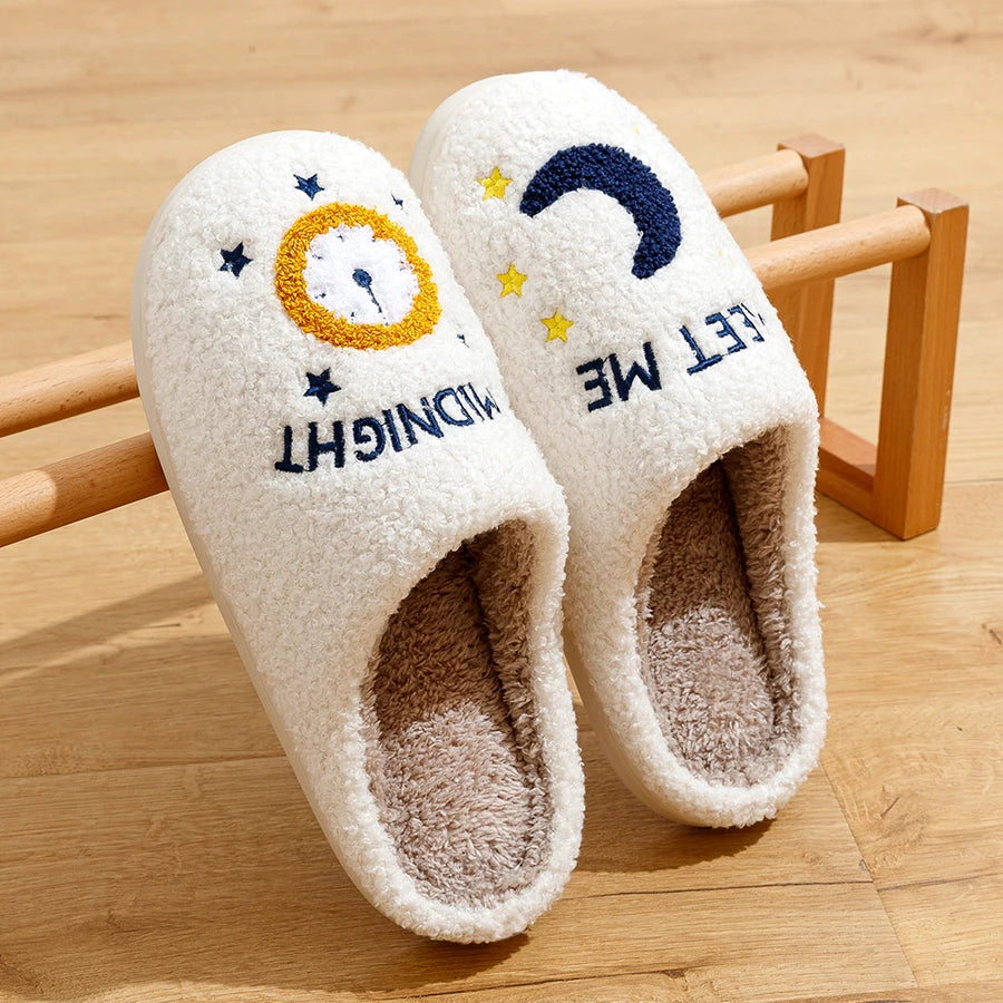 Meet Me At Midnight Slippers Taylor Style Cozy Comfortable Embroidered Slides Soft TS Swifties Music Tour Houseshoes