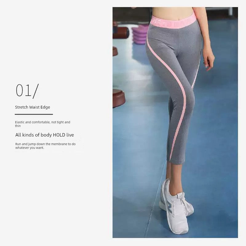 Plus Size Yoga Pants Women's Summer Thin Gym Loose Fat mm 100.00kg Sports Pants Quick-Drying 3/4 Pants Running