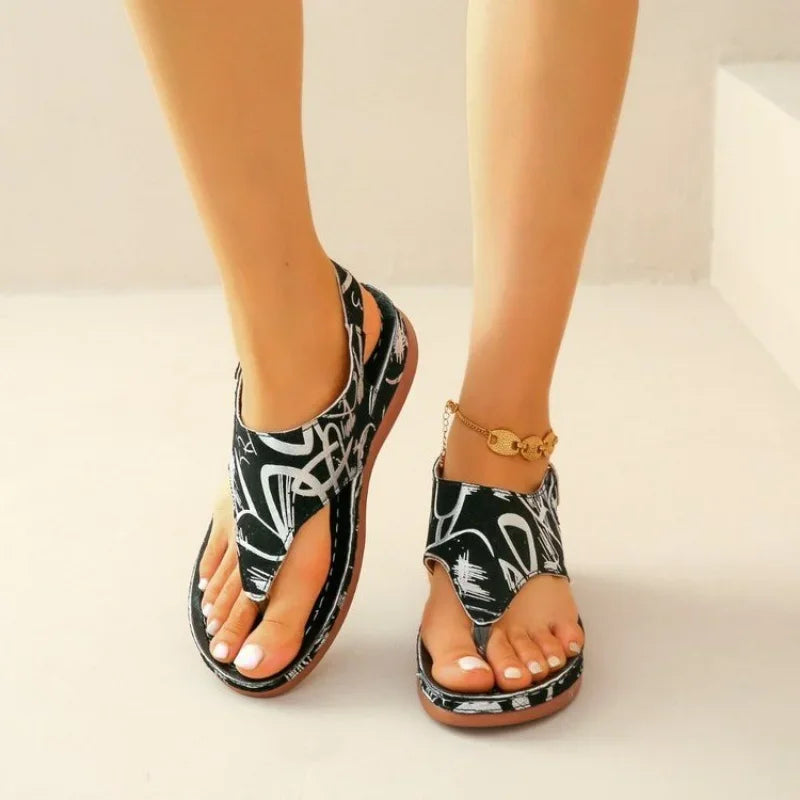 Women Sandals Orthopedic Wedge Heels Sandals 2023 Summer New Fashion Buckle Shoes for Women Beach Flip Flops Zapatos De Mujer