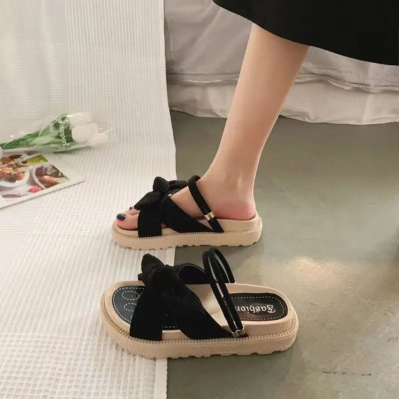 Sandias De Tacon – chaussures d'été pour femmes, Style féerique, mode améliorée, plate-forme pour étudiantes, chaussures plates romaines, tendance 2023