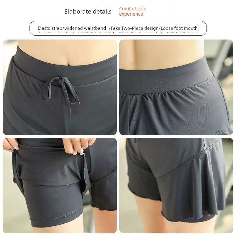 Pantalones de yoga deportivos extragrandes de talla grande, pantalones cortos sueltos de verano para correr y gimnasio de 100,00 kg para niñas regordetas