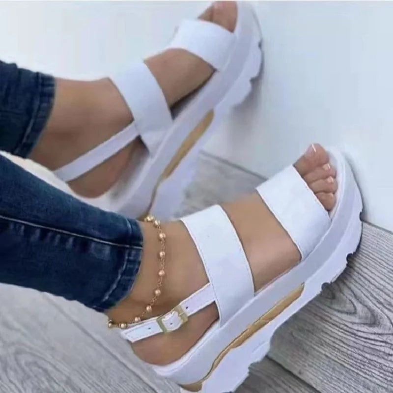 Sandalias de Mujer, zapatos de cuña ligeros para Mujer, Sandalias de verano, zapatos de plataforma con tacones, Sandalias de Mujer, zapatos informales de verano