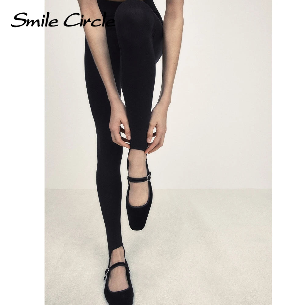 Smile Circle – ballerines en velours Mary Jane pour femmes, chaussures imprimées léopard, confortables, douces, à bout rond, plates pour femmes