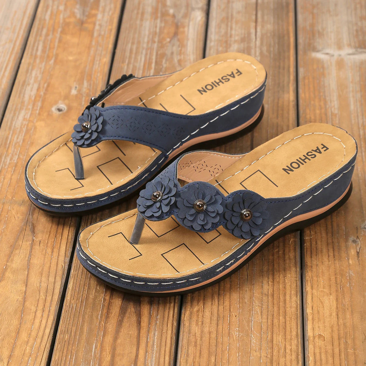 Women's Flower Decor Thong Sandals, Comfortable Open ToeSlip On Shoes, Women's Fashion Flip Flops