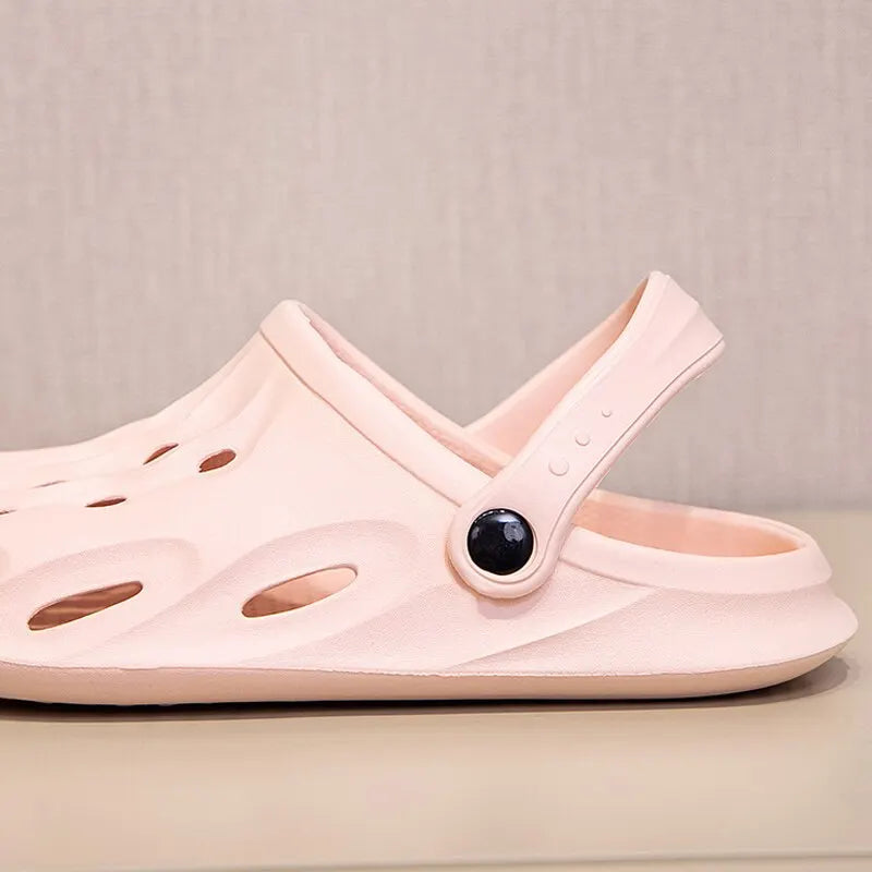 Zuecos para mujer, sandalias informales de verano EVA, zapatos ligeros para exteriores para mujer, suela gruesa antideslizante, toboganes de playa, par de calzado para jardín