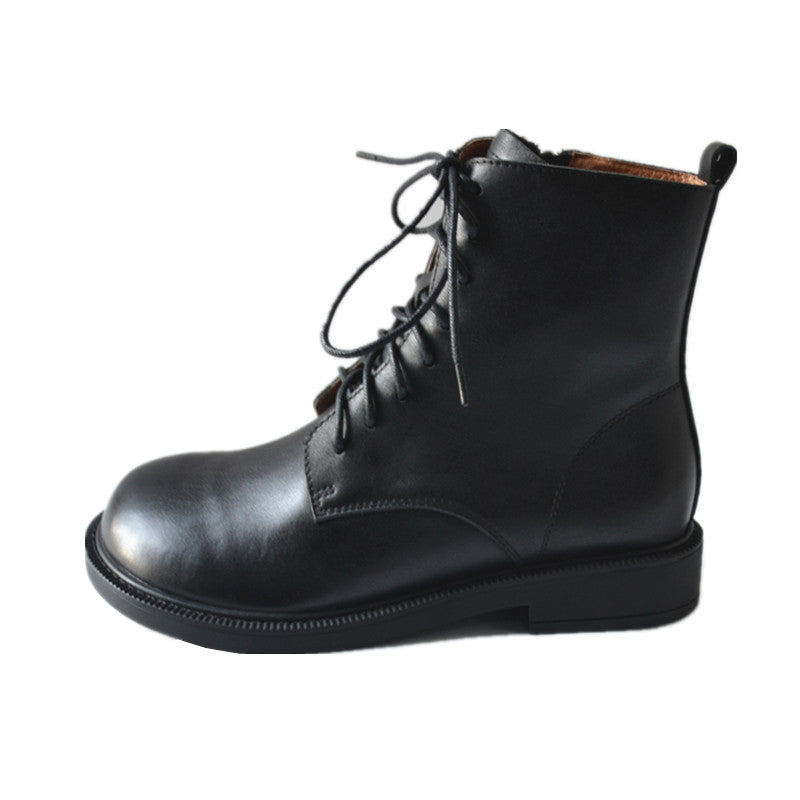 Botas Martin con punta grande y ocho agujeros de cuero de moda