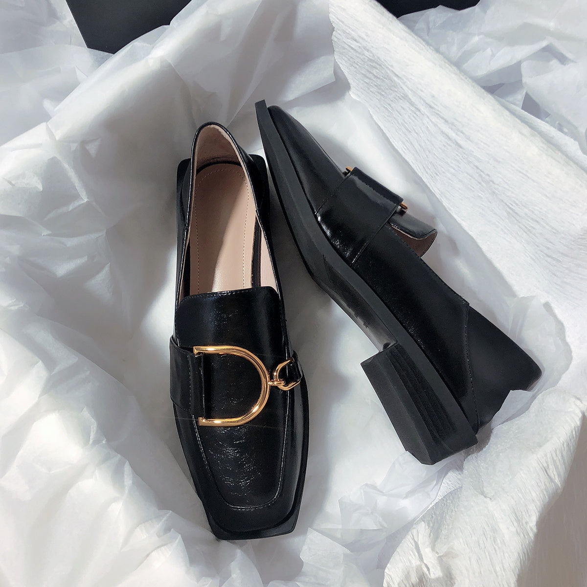 Genuine Leather Lazy Two-wear Flat Loafers