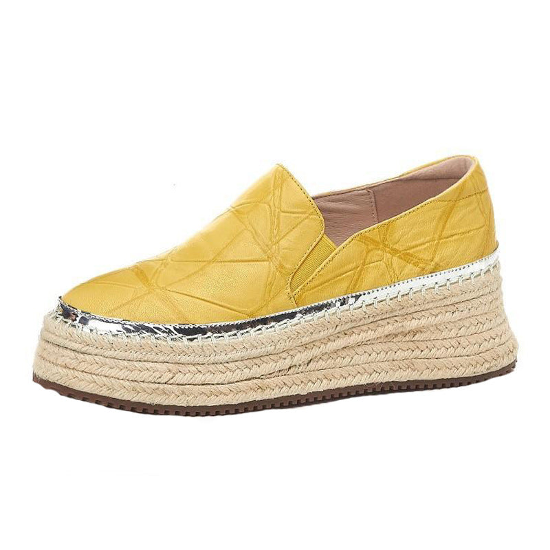 Lazy Single Shoes Yellow High Heel One Pedal Fisherman Shoes