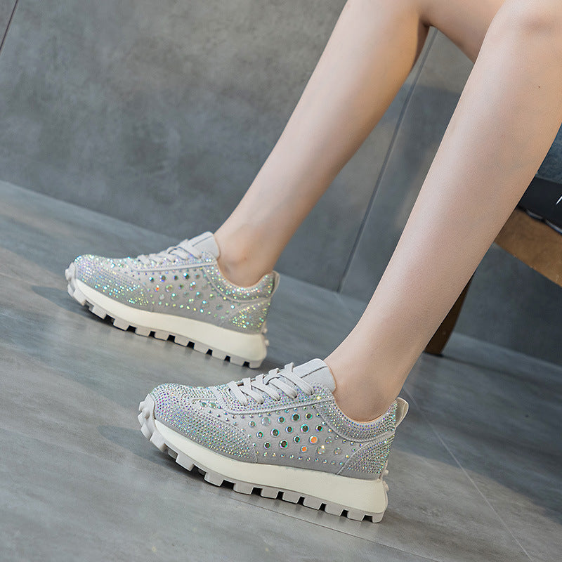 Plataforma Piel Strass Cortez Mujer