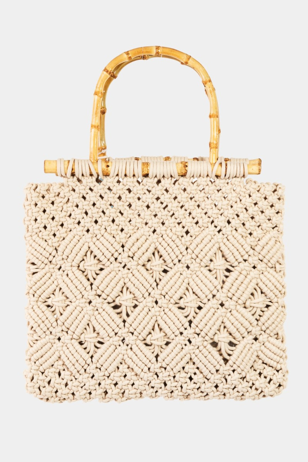 Bolso trenzado con mango de madera Fame