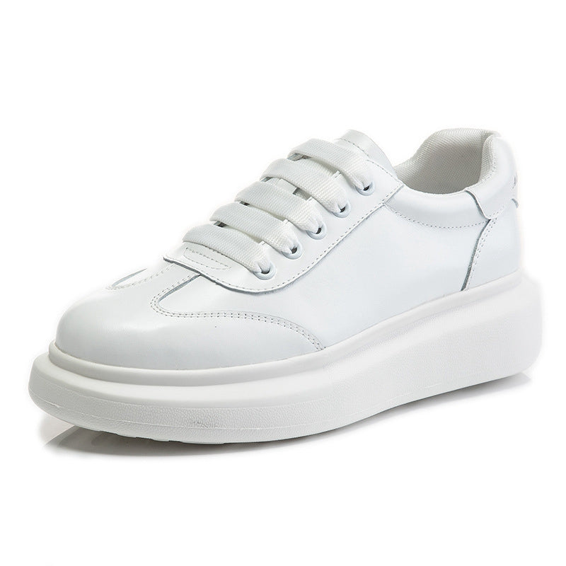 Hong Kong première couche cuir blanc chaussures sport plat décontracté