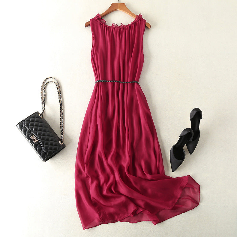 Elegance Sleeveless Holiday Slim Looking Vest Dress