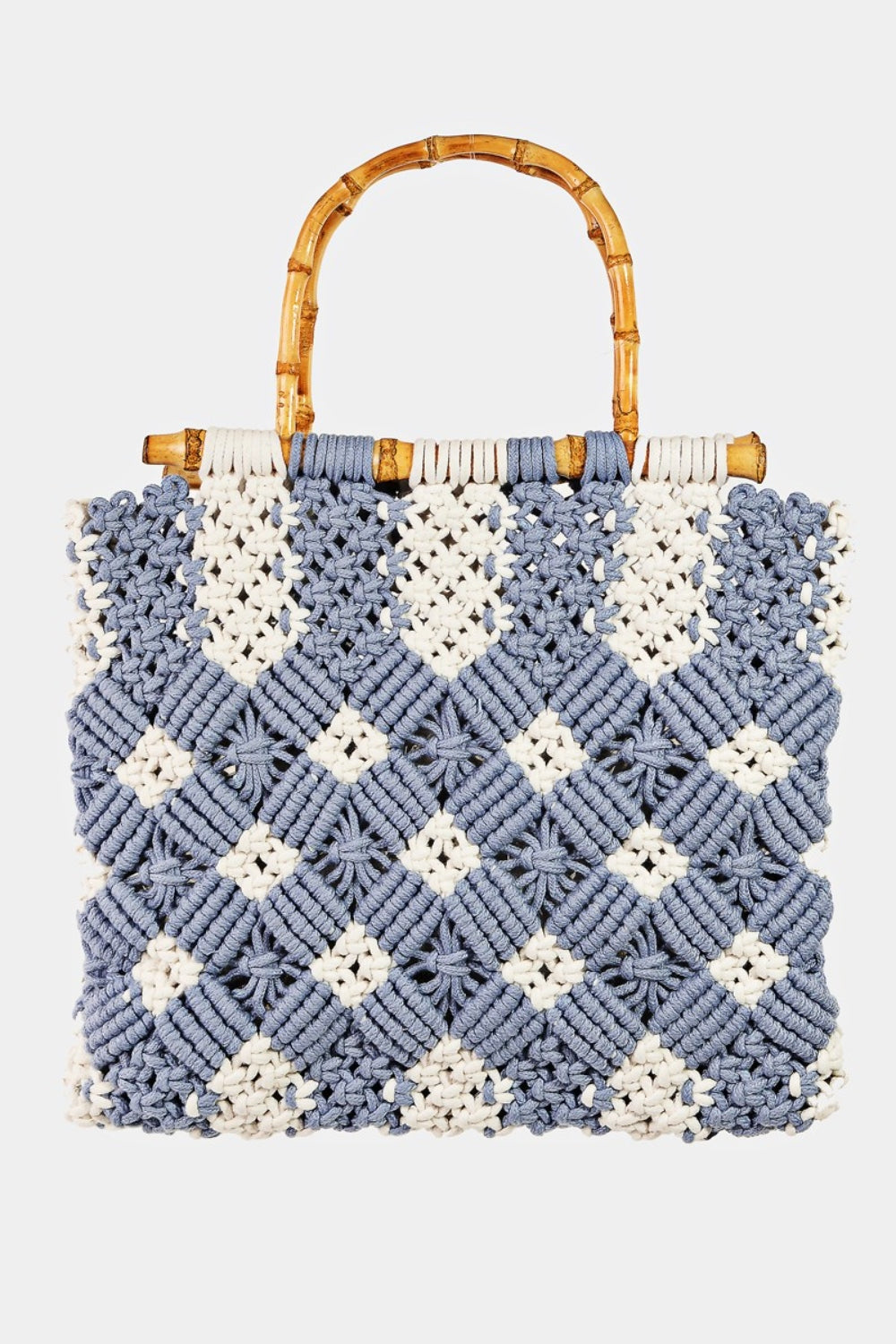 Bolso trenzado con mango de madera Fame