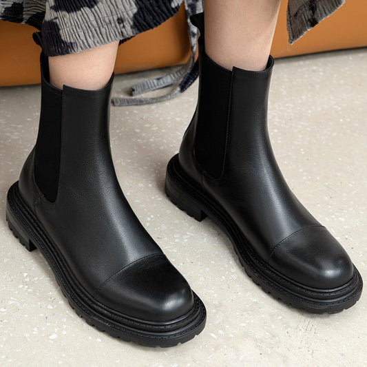 Korean Style Simple Platform Martin Boots