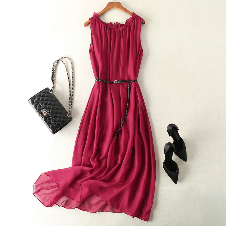 Elegance Sleeveless Holiday Slim Looking Vest Dress